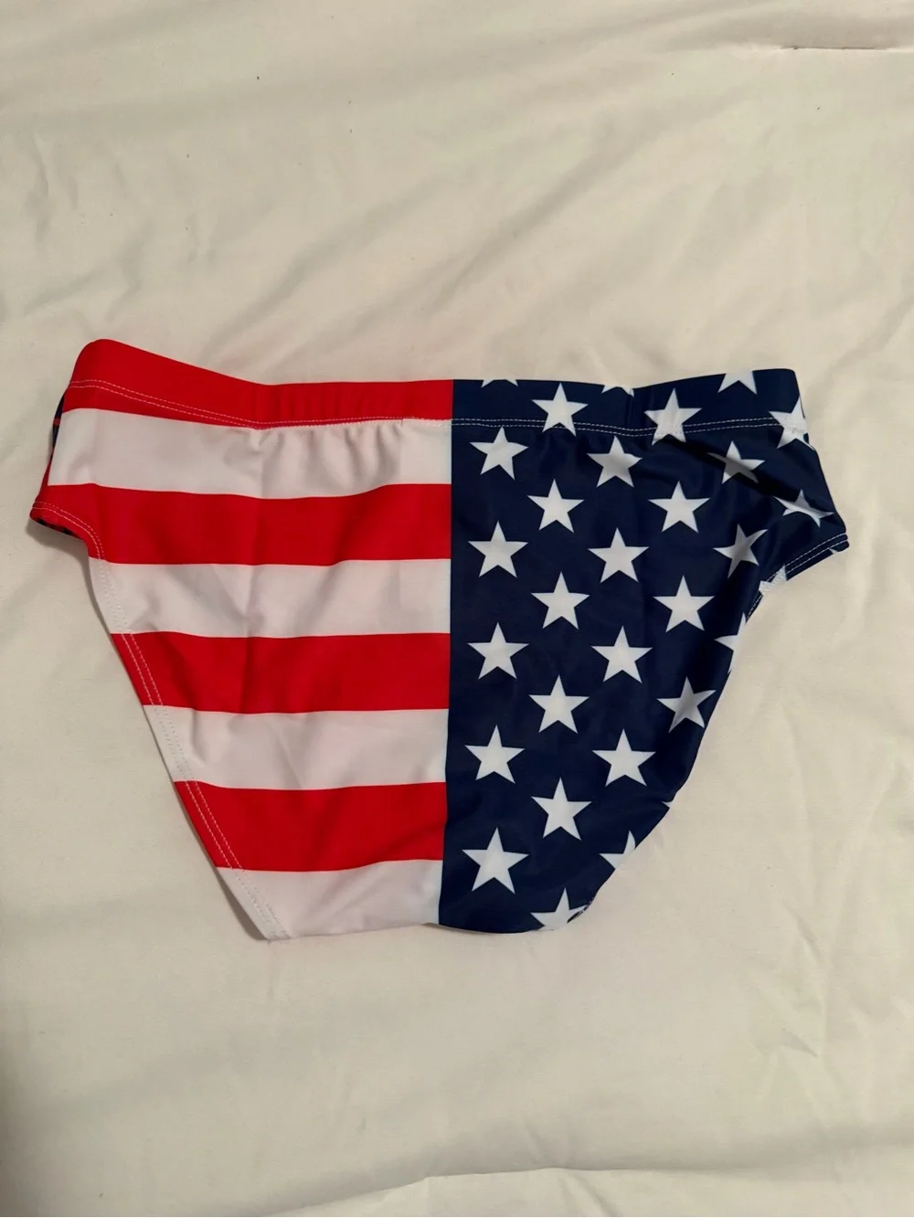 Men’s 30-34” Patriotic American Flag Speedo Swim Briefs - Red, White & Blue